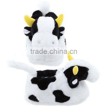 plush Funny black and white Cow Animal Slippers for Men and Women