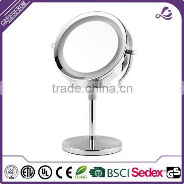 Brand new chrome metal table top vanity mirror