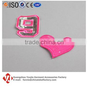 Exquisite Pink Sparkle Glitter Shaped Embroidery Patch For Bag/Clothing