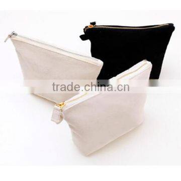 Hot popular cheap portable canvas zipper pouch small cosmetic pouch