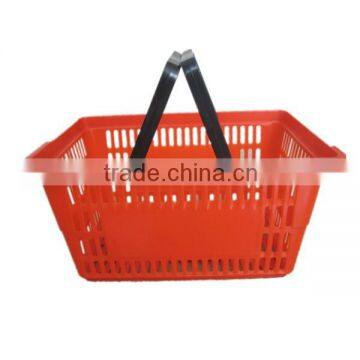 RH-BPH22-1 Retail 22L Shop Plastic Shopping Basket, Double Handle Basket