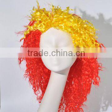 Half and Half Color Wig Afro Curls Explosion Synthetic Crazy and Funny Wig N300