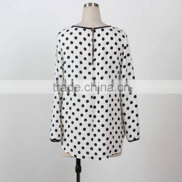 Latest Blouse Design Pictures Woman Polka Dot Blouse Top Long Sleeve Bulk Wholesale Blouse Manufacture photo-3