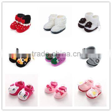 2015 new arrival OEM/ODM Cute crochet knitting baby shoes , baby crochet shoes