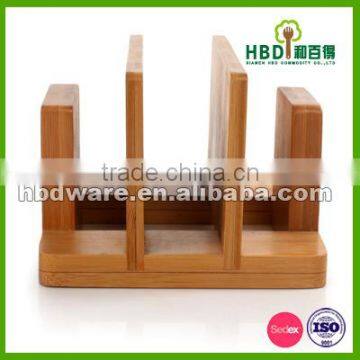 BSCI factory High quality bamboo wood Kitchen napkin holder wholesale