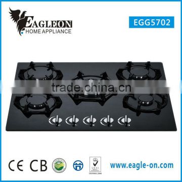 EGG5702 70cm temper glass built-in gas stove/ gas hobs / gas cooktop/ 5 Sabaf burner