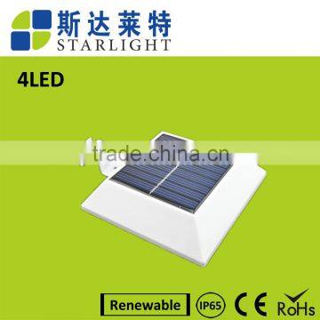 SL-4LFL 4led white square IP65 PIR sensor solar light for garden