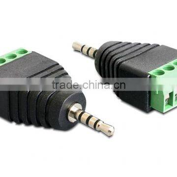 2.5mm 1/8" Audio Stereo plug male to 4pin Terminal Block 2.5 Audio Plug Audio Connector Adapter