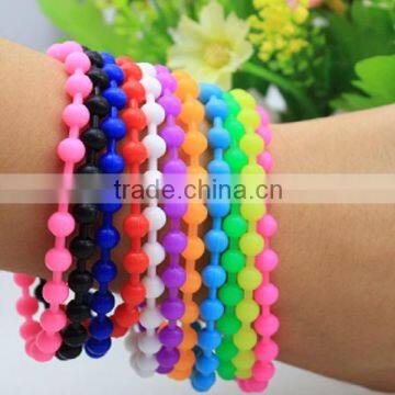 ROHS and FAD standard round bead silicone bracelet