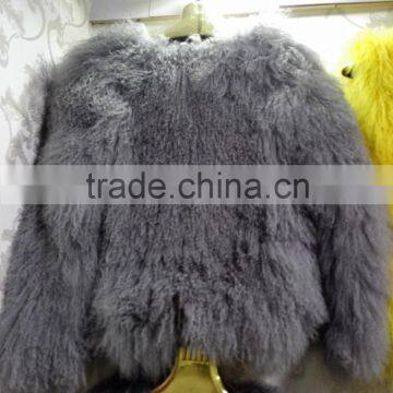 Wholesale New Style Tan Sheep Fur Coat