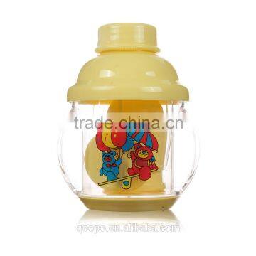 2015 Hot Selling Anti Slip Plastic Clear Ps Straw Baby Wate Feeding Bottle Set