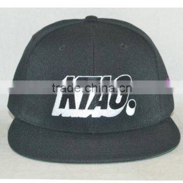 Professional custom 6 panel black 100% acrylic front logo embroidery 58 cm size