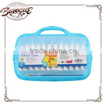 wholesale promotional child watercolor, 12 color watercolor set with watercolor paint box