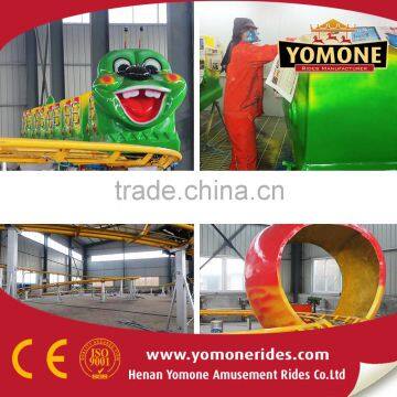 Electrical Worm Design Track Train for Adult and Kids Apple Bug Roller Coaster Amusement Rides
