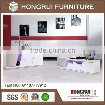 Home Designs Furniture Wood Living Room Lcd Stand Design White Lacquer Tv Stand Cabinet photo-2