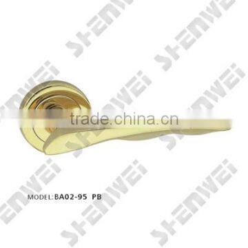 BA02-95 PB brass door handle on rose