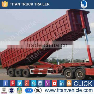 Hot sale U shape 2 axles end tipping semi trailer / rear semi dump trailers sale