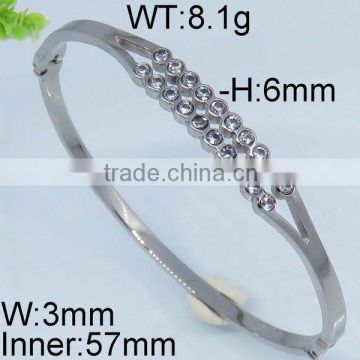 Captivating crystal latest design daily wear steel color bangle