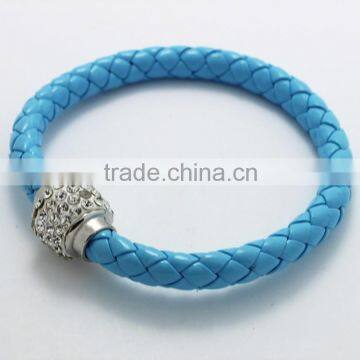 Mixed Colorful Customized Braided Leather Bracelet , Magnetic Buckle Leather Bracelet photo-6