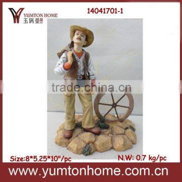 Resin figurine cowboy statue for home decor