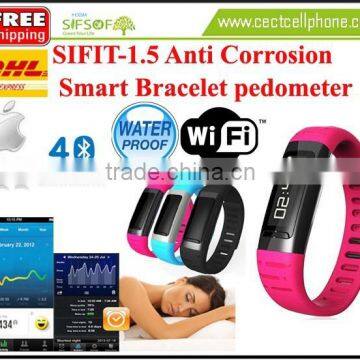 SIFIT-1.5 Anti Corrosion Smart Bracelet Pedometer Bluetooth 4.0 WIFI hotspot Calories Counter. Anti Corrosion Smart Pedometer.