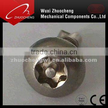 Security screw with torx pin, pan head,stainless steel