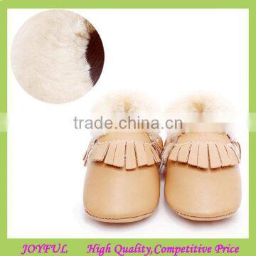 wholesaler winter warm fleece soft leather moccasins boots Baby Girl Shoes