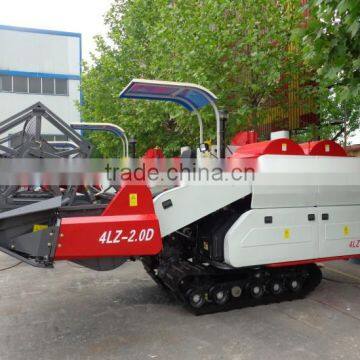 Rice combine harvester with track