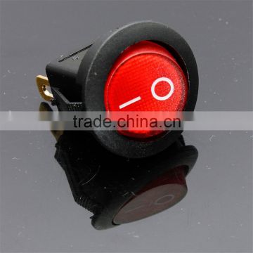 Red Neon 3 pin 4.8mm terminals 12V 16A Universal LED illuminated Car button lights ON/OFF Round Rocker Switch Dash Boat Van