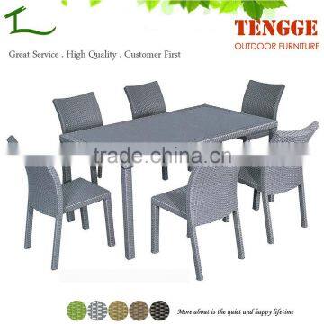 All weather factory direct sale plastic rattan garden chair and table