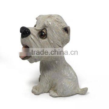 Lovely Resin White Dog Statue photo-3