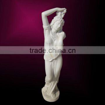 Decorative Marble Stone Girl Statue With Flower