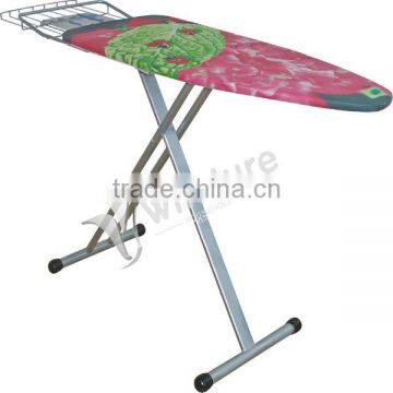 mesh folding ironing board with cloth rack