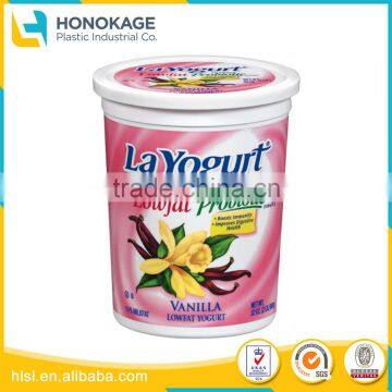 Plastic Material Frozen Yogurt Cups Size Customized, Printed Yogurt Cup with Lid