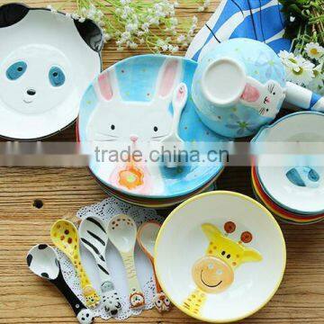 Kids ceramic plate bear plate rabbit plat animal plat