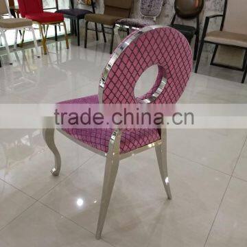 Luxury Stainless Steel Wedding Chair Pink Color Funiture photo-3
