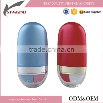 Inverted acrylic lotion double tube cream bottles