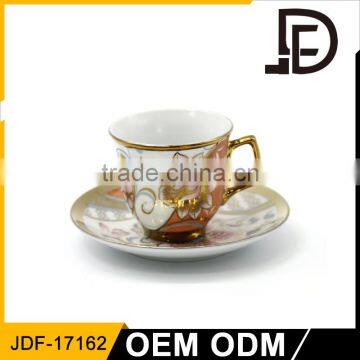 Professional Direct Custom Design Coffee Cup and Saucer / Luxious Golden Rim Tea Cup And Saucer photo-2
