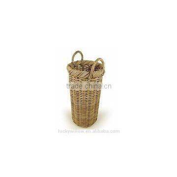 Rustic round wicker Umbrella Stand basket
