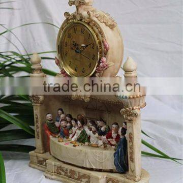 Religious Theme The Last Supper Jesus Statue Table Clock photo-3