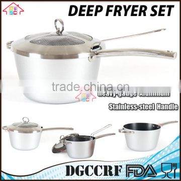 NBRSC Home Nonstick covered Deep Fryer Aluminum Fry Pot and Basket with stainless steel Handle