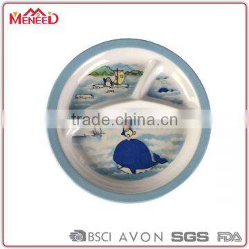Penguin custom unique divided dinner plates for children school students maple butter kig sorbet