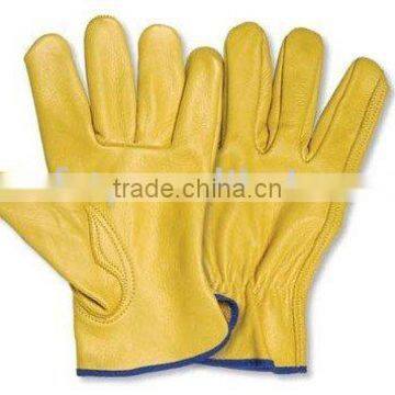 Yellow Cow Grain Leather Driver glove