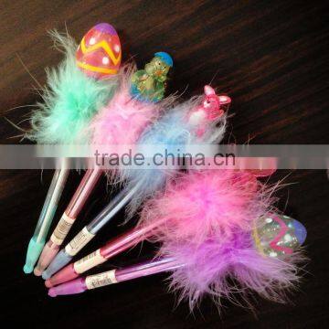 Wholesale craft plastic easter egg feather pen