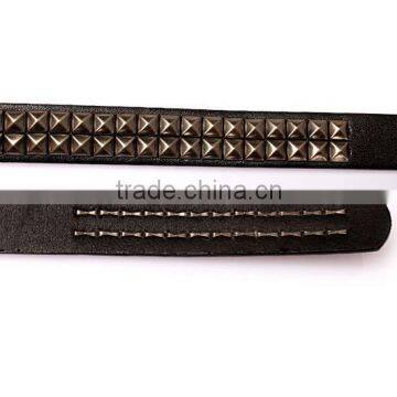 Wholesale Double Layer Pyraid Rivets Decorated D Buckle Sex Girl Thin PU Waist Belt photo-4