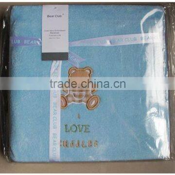 Coral Velour Embroidered Blanket photo-2