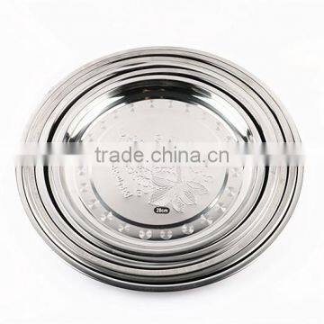 Guangdong Factory Stainless Steel Round Mess Tray for Wedding Tray Decoration