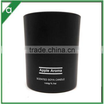 Scented Soy Wax Candle in Matte Black Color Spray Painting Glass Jar