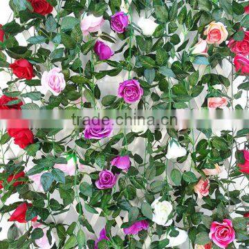 16 flower heads artificial rose flower garland for wedding