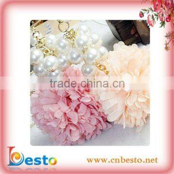 lovely pretty mobile phone accessory with strap chiffon flower